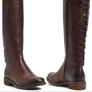 Leather Boots.  Laced Back.